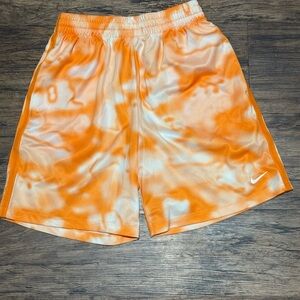 Nike Orange and White Tie-Dye Shorts